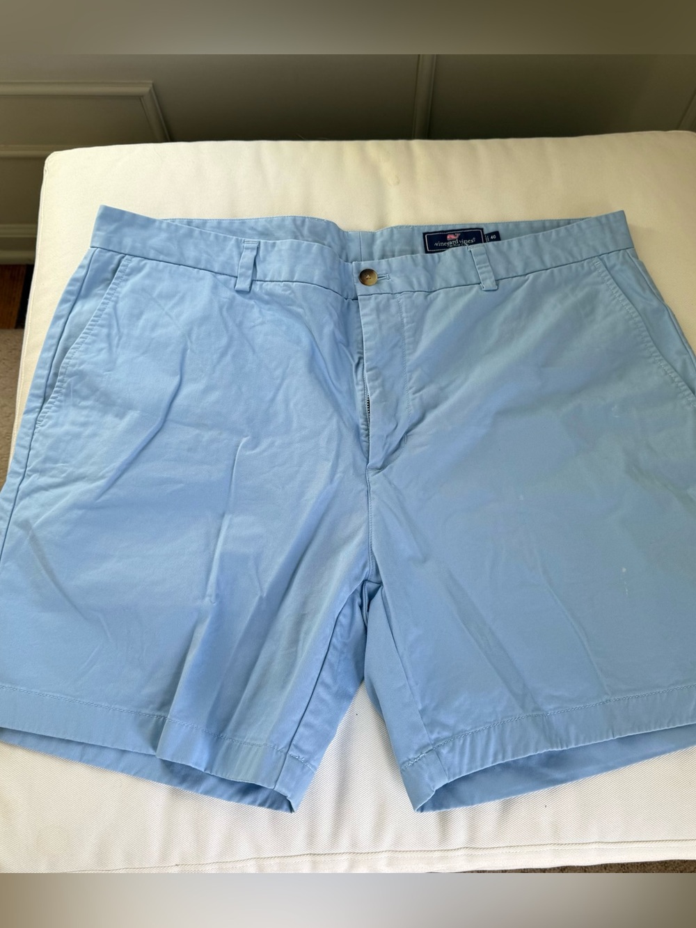 Vineyard Vines Men’s 7” Club Shorts Light Blue Cotton Stretch Size 40